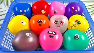 Numberblocks - Making SLIME by Balloon Glue Colorful! ASMR