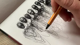 Line Art Drawing Process - Dark Figures