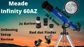 Meade Infinity 60az Refractor Telescope full setup & hindi review best beginner telescope