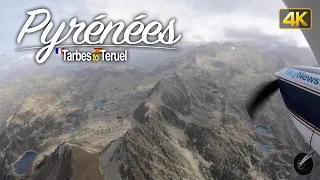 Pyrénées Mountains • Flying from Tarbes, France🇫🇷 to Teruel, Spain🇪🇸