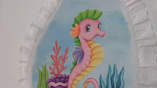 Pintura en Tela / Pintando Caballito de Mar