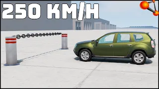 CHAIN vs DACIA DUSTER! 250 Km/H CRASH TEST! - BeamNg Drive