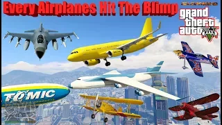 GTA V: Every Airplanes Hit The Blimp Longer Crash and Fail Compilation (60FPS)