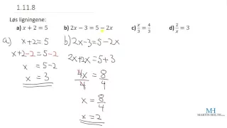 Matematikk 1P - Prøveoppgaver - Ligninger lett - 1.11.8