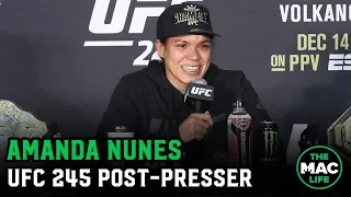 Amanda Nunes reacts to UFC 245 win; tells Claressa Shields "I'll wrestle the s*** out of you"