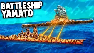 Epic BATTLESHIP YAMATO vs Montana in FORTS!  (Forts Gameplay - Epic Battleships Custom Map)