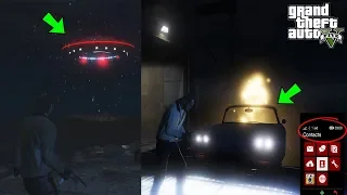 GTA 5: Scary Ghost Car and UFO discovered at Mount Chiliad! (3 AM!)