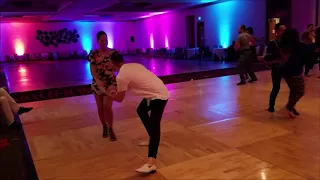 Griselle Ponce pregnant dancing salsa with Mike Al Seattle Salsa Congress