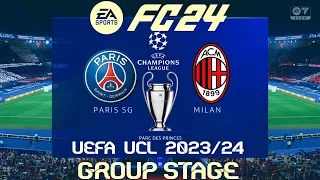 FC 24 PSG vs AC Milan | Champions League 2023/24 | PS4 Full Match