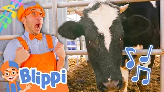 Old MacDonald with Blippi! | Brand New BLIPPI Farm Animal Song | Fun Educational Songs For Kids