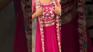 Hot pink crop top lehenga with jacket 💞🥰 #shorts #youtubeshorts #trending #wedding #viral