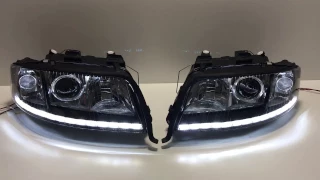 Audi A6 C5 BLACK BIXENON Z PASKIEM MODUŁOWYM LED DZIENNE / KIERUNKOWSKAZ