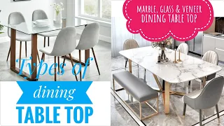Types of dining table tops| marble top vs veneer top vs glass top and their pro & cons||#AW