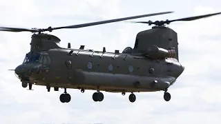 UK Royal Air Force CH47 Chinook low hover in 4K + slow mo