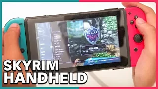 5 Minutes of Skyrim on the Nintendo Switch Handheld Undocked Mode With Zelda Gear