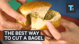 A mathematician explains the best way to cut a bagel