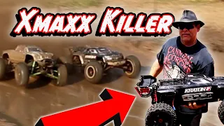 RC Mud Bog drag race- Epic finals Xmaxx 8s vs Kraton 8s in the Pro Open class