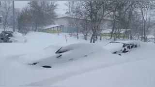 Южно-Сахалинск ул. Пуркаева. Луговое. Третий день метель.