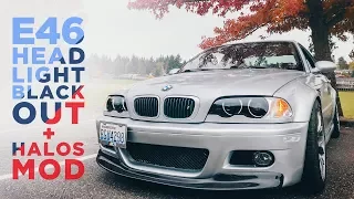 $20 E46 Mod: Blacked out headlights + Halo Install - LINKS IN DESCRIPTION @antistockBIMMERCLUB