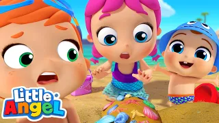 How to Make Sandcastles at the Beach! | Jill's Playtime | Little Angel Kids Songs & Nursery Rhymes