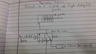 Pneumatic circuit (Circuit no. 1) Control of Single acting cylinder.. #30kviews #viralvideo #circuit