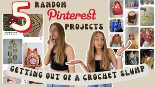 RANDOMLY crocheting 5 projects from my pinterest board || crochet with me