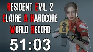 Resident Evil 2 Remake - Claire A Hardcore Speedrun Former World Record - 51:03