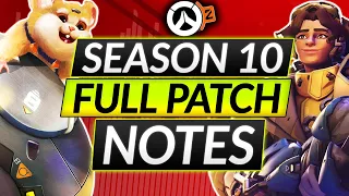 NEW SEASON 10 Full Patch Notes - EVERY HERO CHANGE (BUFFS & REWORKS) - Overwatch 2 Guide