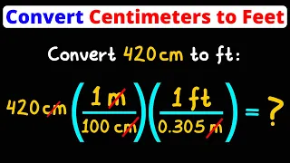 Convert Centimeters to Feet | cm to ft | Unit Conversion | Dimensional Analysis | Eat Pi