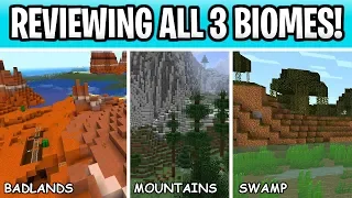 Minecraft 1.15 Reviewing Biomes In Survival! Swamps, Badlands & Mountains