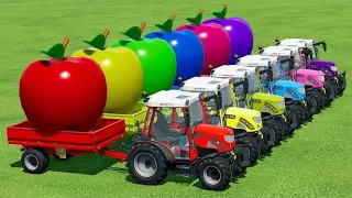 LOAD AND TRANSPORT GIANT APPLES WITH RIGITRAC TRACTORS - FarmingSimulator 22