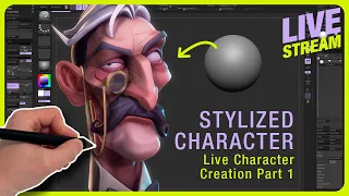 Stylized Character Sculpting Tutorial in ZBrush Live Stream Part 1