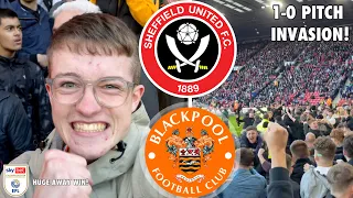 AWAY FANS PITCH INVADE & AMAZING LIMBS! SHEFFIELD UNITED 0-1 BLACKPOOL