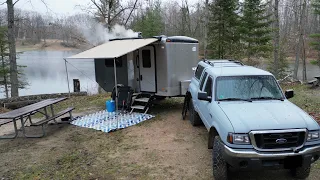 Cargo Trailer Camping Lakeside - Spring Storm