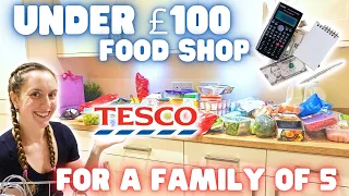 UNDER £100 TESCO WEEKLY FOOD HAUL 2023/ FAMILY OF 5 CHEAP, QUICK EASY, BUDGET WEEKLY MEAL PLAN/IDEAS