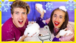 BATH FULL OF SNOW CHALLENGE! w/Miranda Sings