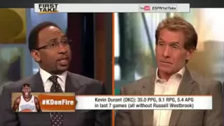 ESPN First Take - Skip Bayless Talking shit about Kevin Durant