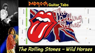 Wild Horses - The Rolling Stones - Acoustic Guitar + Bass TABS Lesson