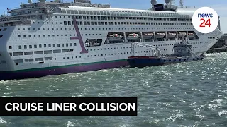 WATCH | ‘A cruise liner collided with a container ship' tourists requested to disembark