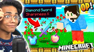 MINECRAFT, BUT FLOWERS DROP SUPER OP ITEMS