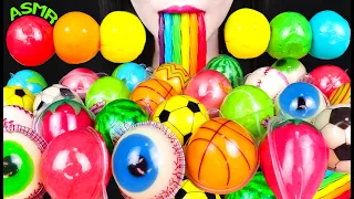 ASMR RAINBOW JELLY GUMMY, BASKETBALL, BASEBALL, EYEBALL 무지개 젤리, 농구공, 눈알 젤리 먹방 EATING SOUNDS