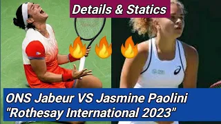 Ons Jabeur Vs Jasmine Paolini||Rothesay International 2023||Short Detail, Highlights & Match Statics
