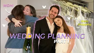 trying on dresses, engagement party, and asking bridesmaids 🤍 Wedding Planning Ep 1!