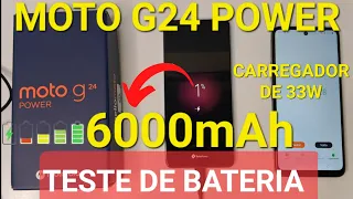 MOTO G24 POWER TESTE DE BATERIA | 6000mAh com carregador Turbo de  33W