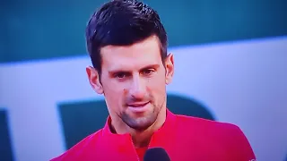 Novak Djokovic Emotional Speech after Winning French Open against Tsitsipas