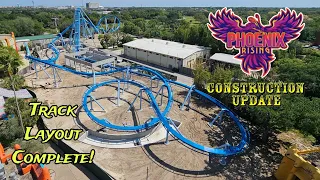 Busch Gardens Tampa Bay Phoenix Rising Roller Coaster Construction Update 4.10.24 LAYOUT COMPLETE!!!