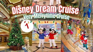 DISNEY DREAM VERY MERRYTIME CRUISE 2023 | SAIL AWAY PARTY | TREE LIGHTING | ANIMATOR'S PALATE