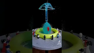 Water balloon causing a tsunami for the Lego men and women in ultra slow motion with great sound