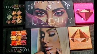 [ASMR] Eyeshadow Palettes Huda Beauty Triggers whispering tapping gum chew