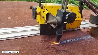 Pug machine cutting 12 mm ms sheet cutting